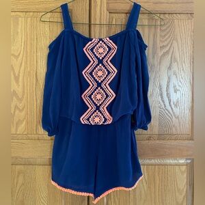 My Michelle Girls Navy Blue Romper